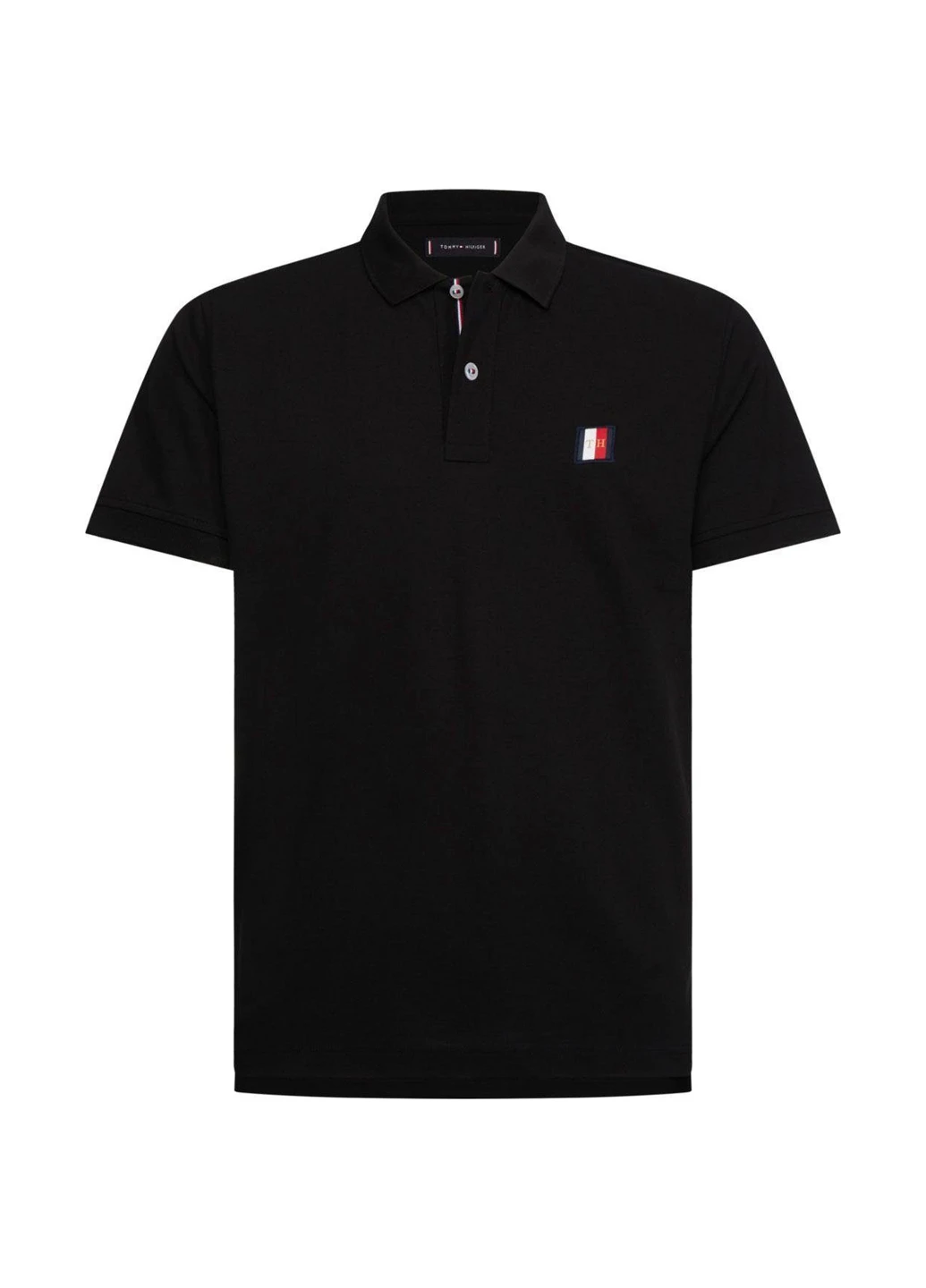 Черная футболка-поло для мужчин Tommy Hilfiger с логотипом