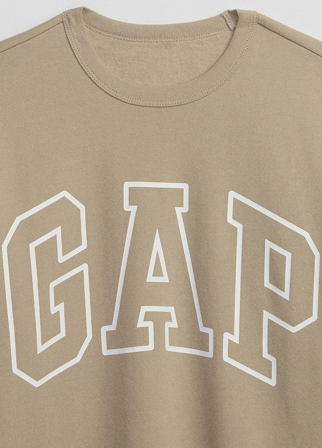 Свитшот Gap - Прямой крой логотип кофейный кэжуал хлопок, футер - (257006779)