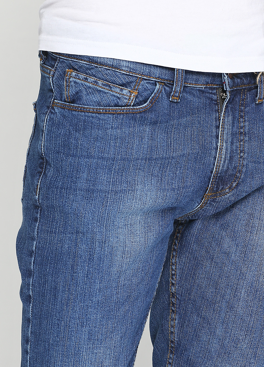 Темно-голубые демисезонные со средней талией джинсы BIG & GRAYS