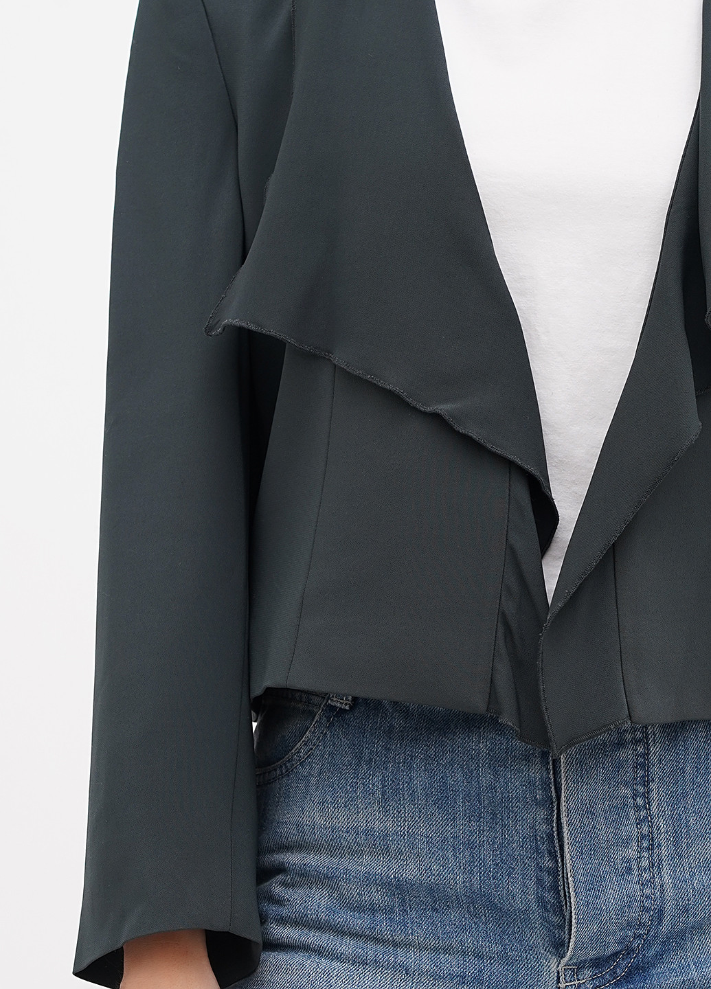 Серо-зеленый женский жакет Sassofono однотонный - демисезонный