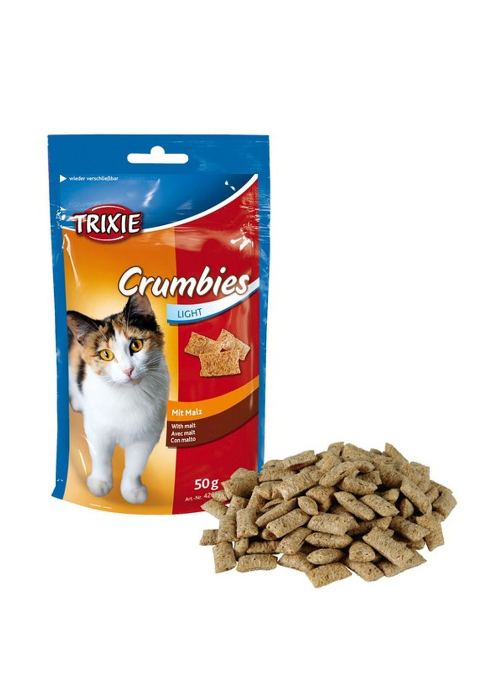 Витамины для кошек Crumbies with Malt (для выведения комочков шерсти), 50 г Trixie (18826013)