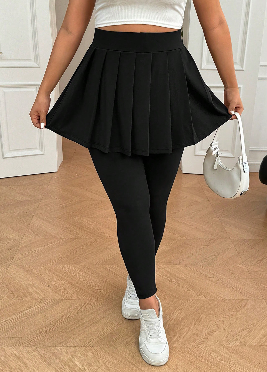 Черные демисезонные юбка-леггинсы SHEIN