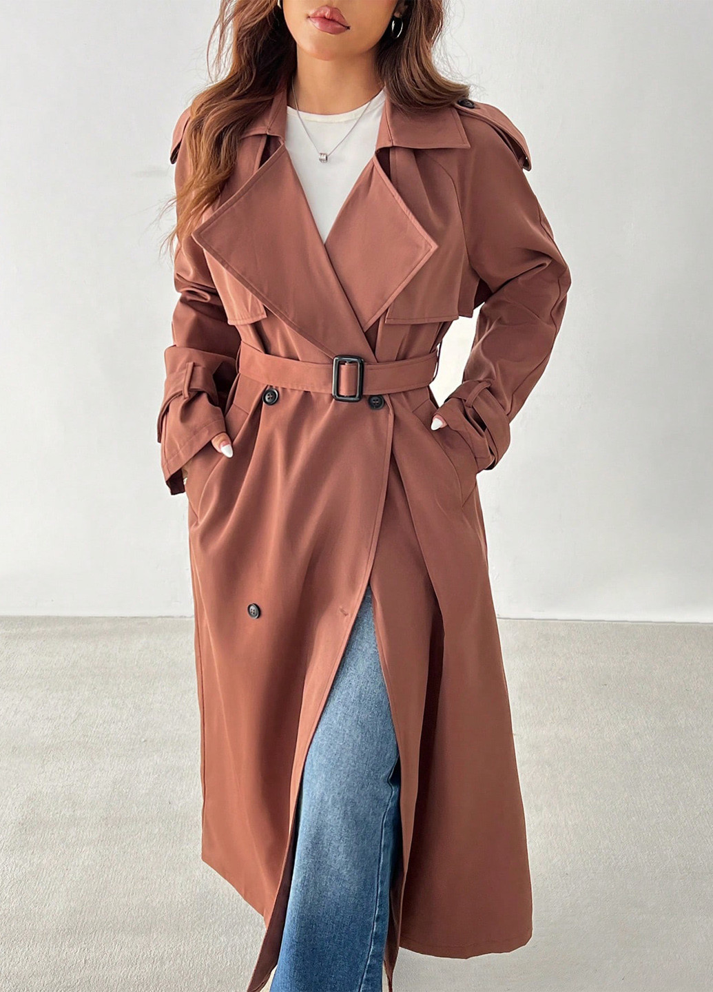 Плащ SHEIN тренчкот на гудзиках демісезон (338797592)