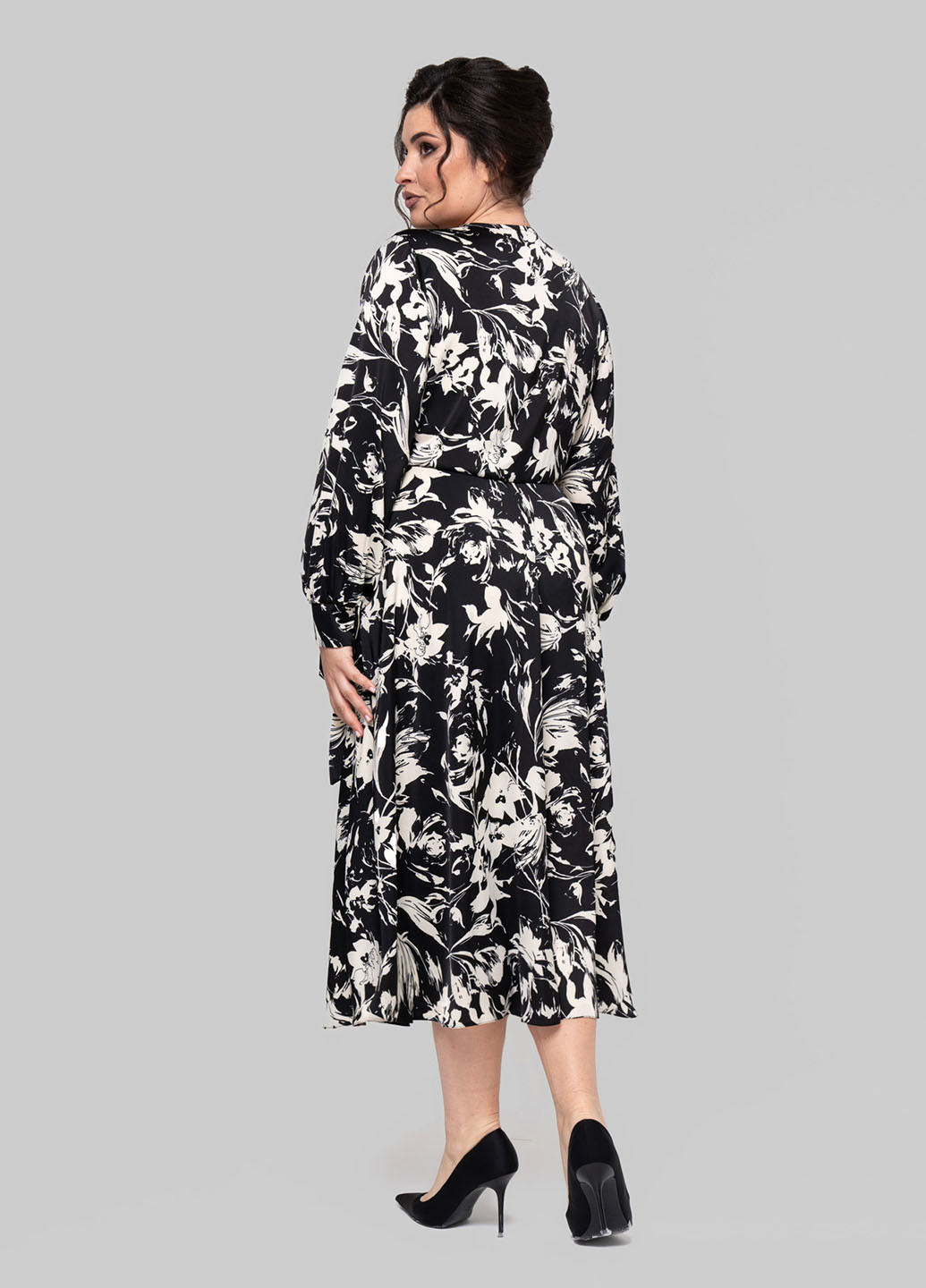 Чорно-білий кежуал сукня на запах A'll Posa з квітковим принтом