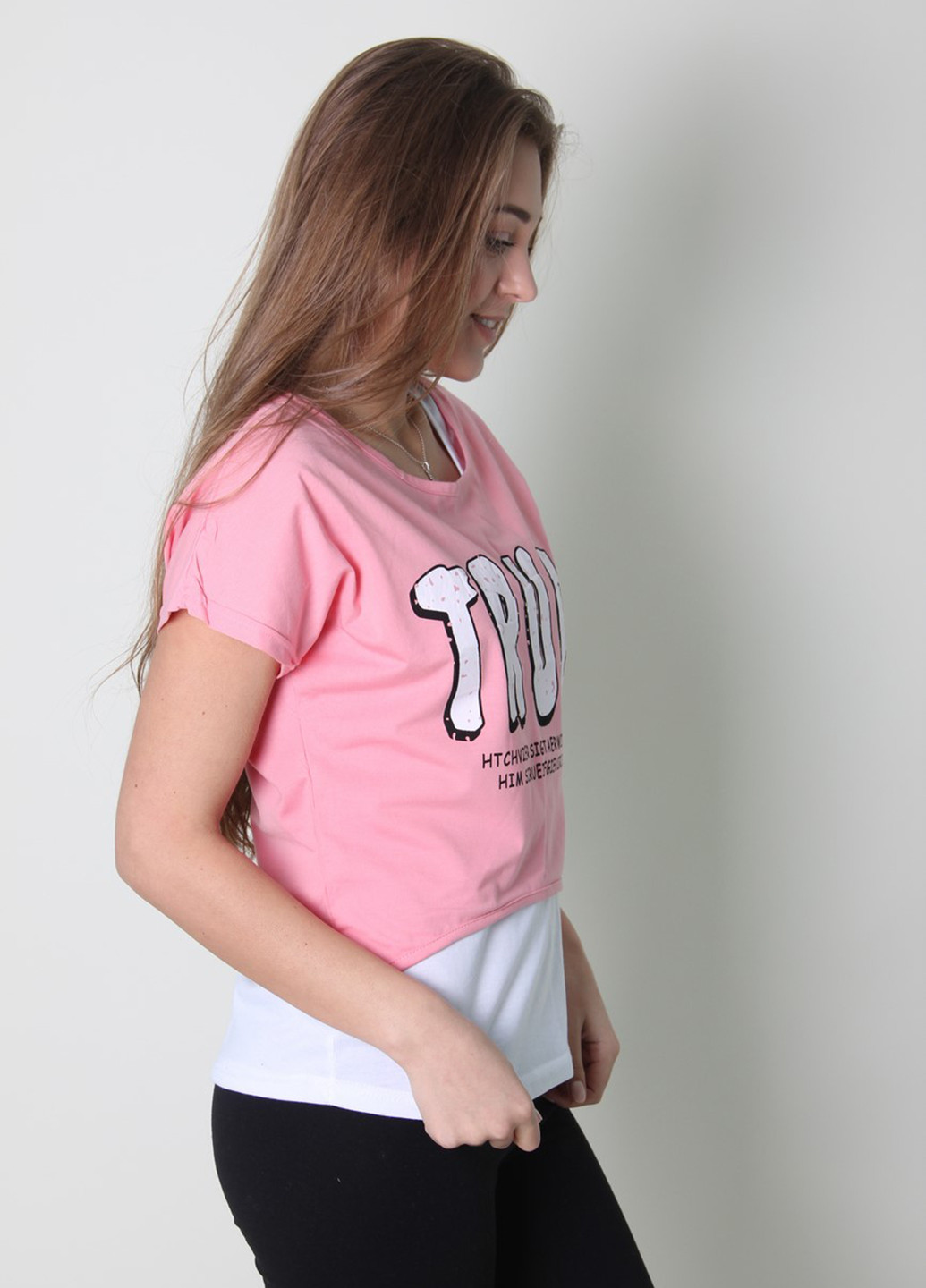 Светло-розовая летняя футболка Gishang