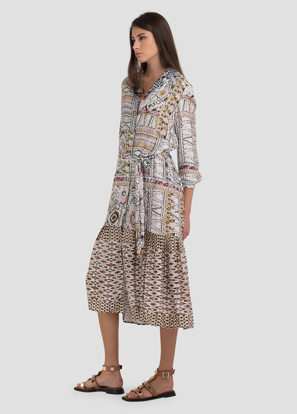 Комбинированное кэжуал платье Replay с абстрактным узором