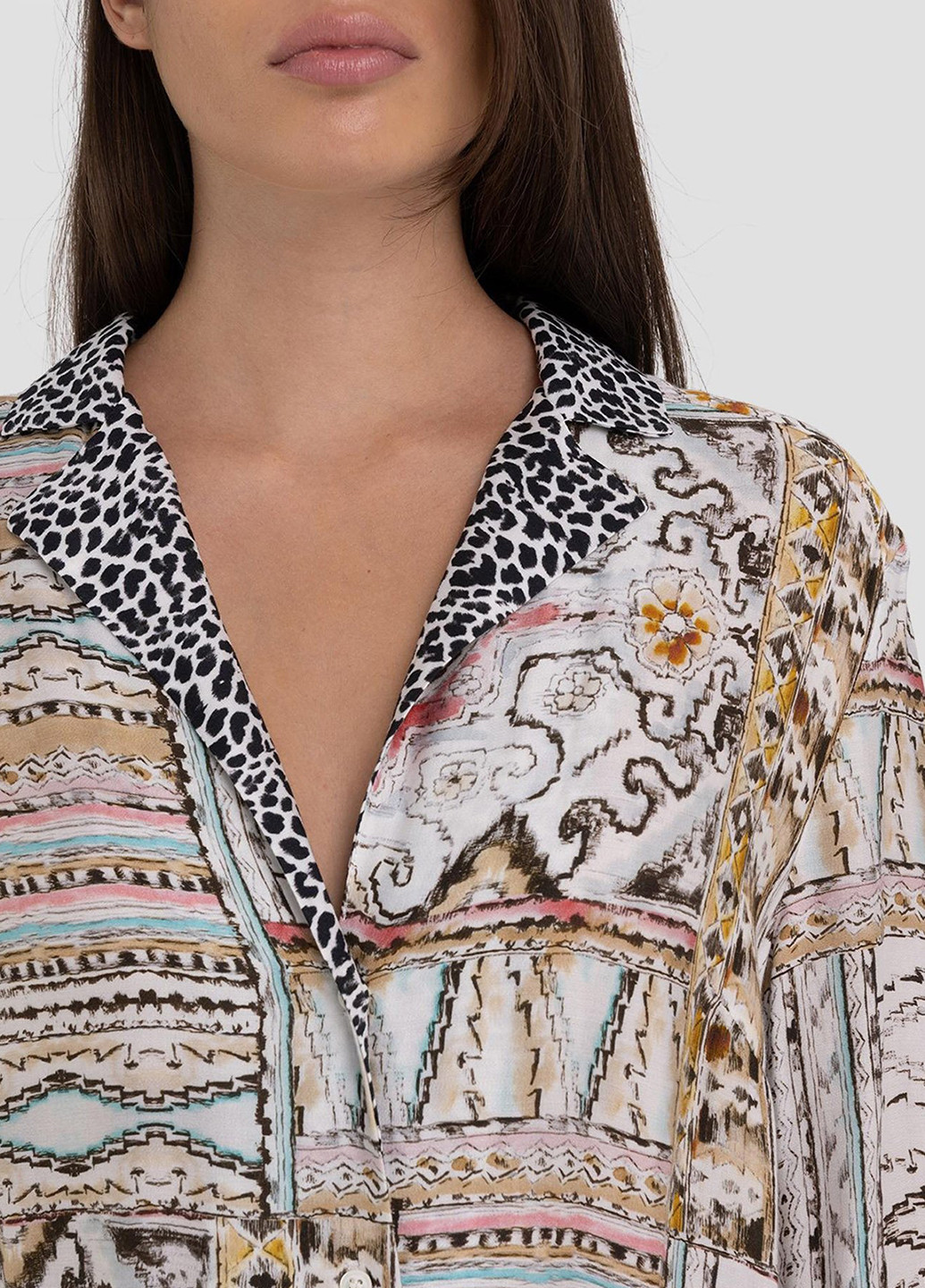 Комбинированное кэжуал платье Replay с абстрактным узором