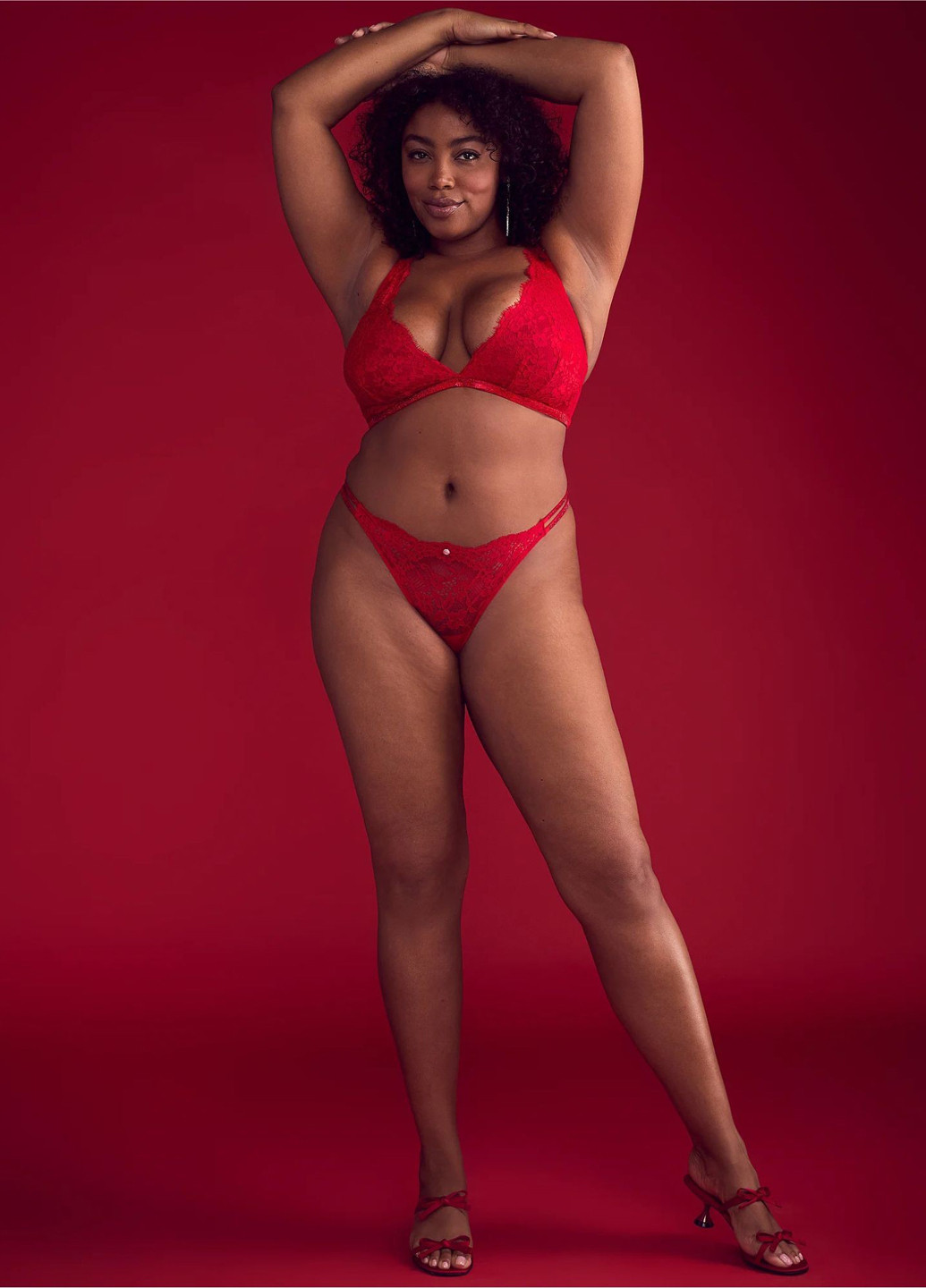 Червоний демісезонний комплект (бюстгальтер, трусики) Victoria's Secret