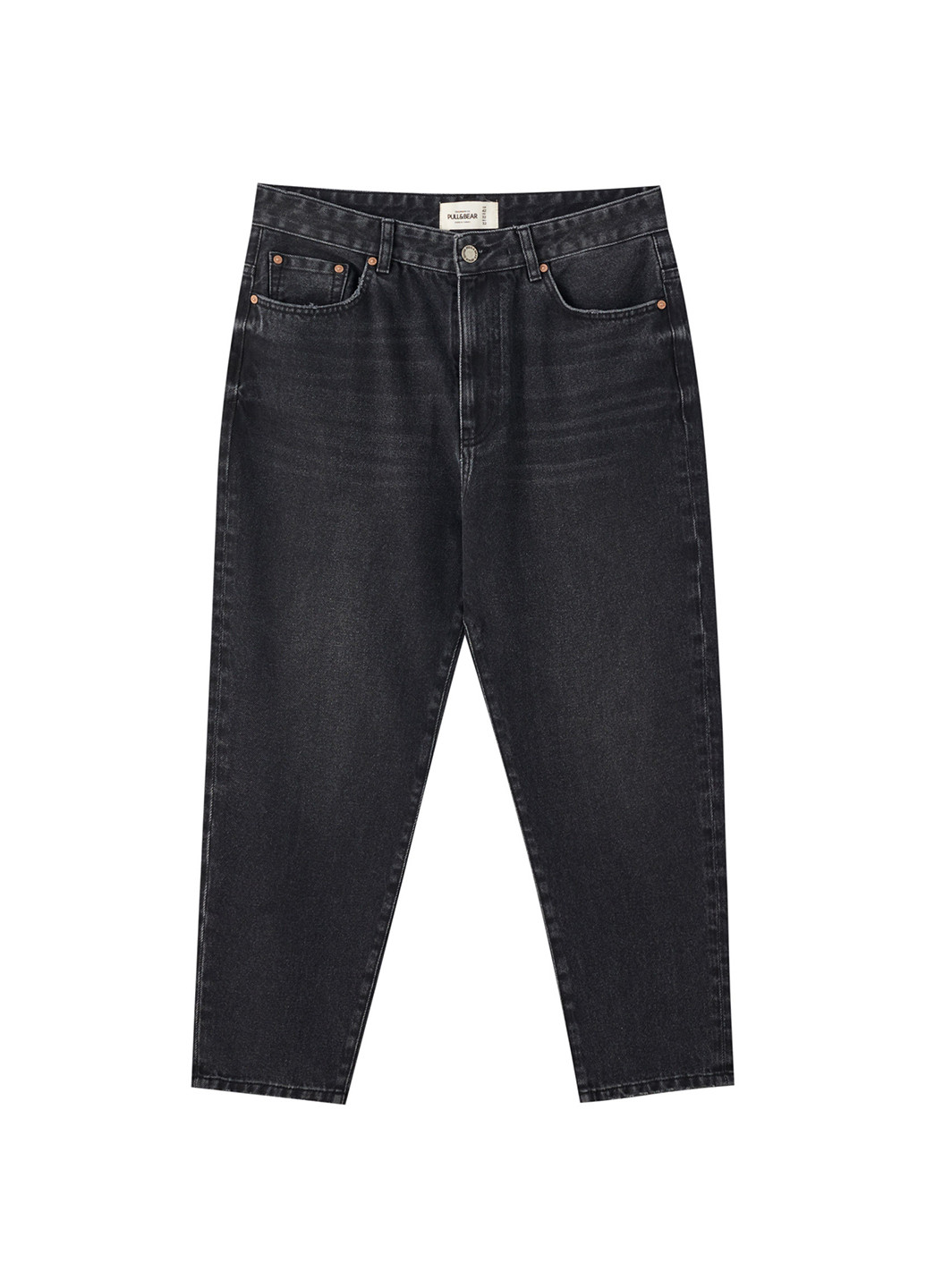 Темно-серые демисезонные прямые, зауженные джинсы Pull & Bear