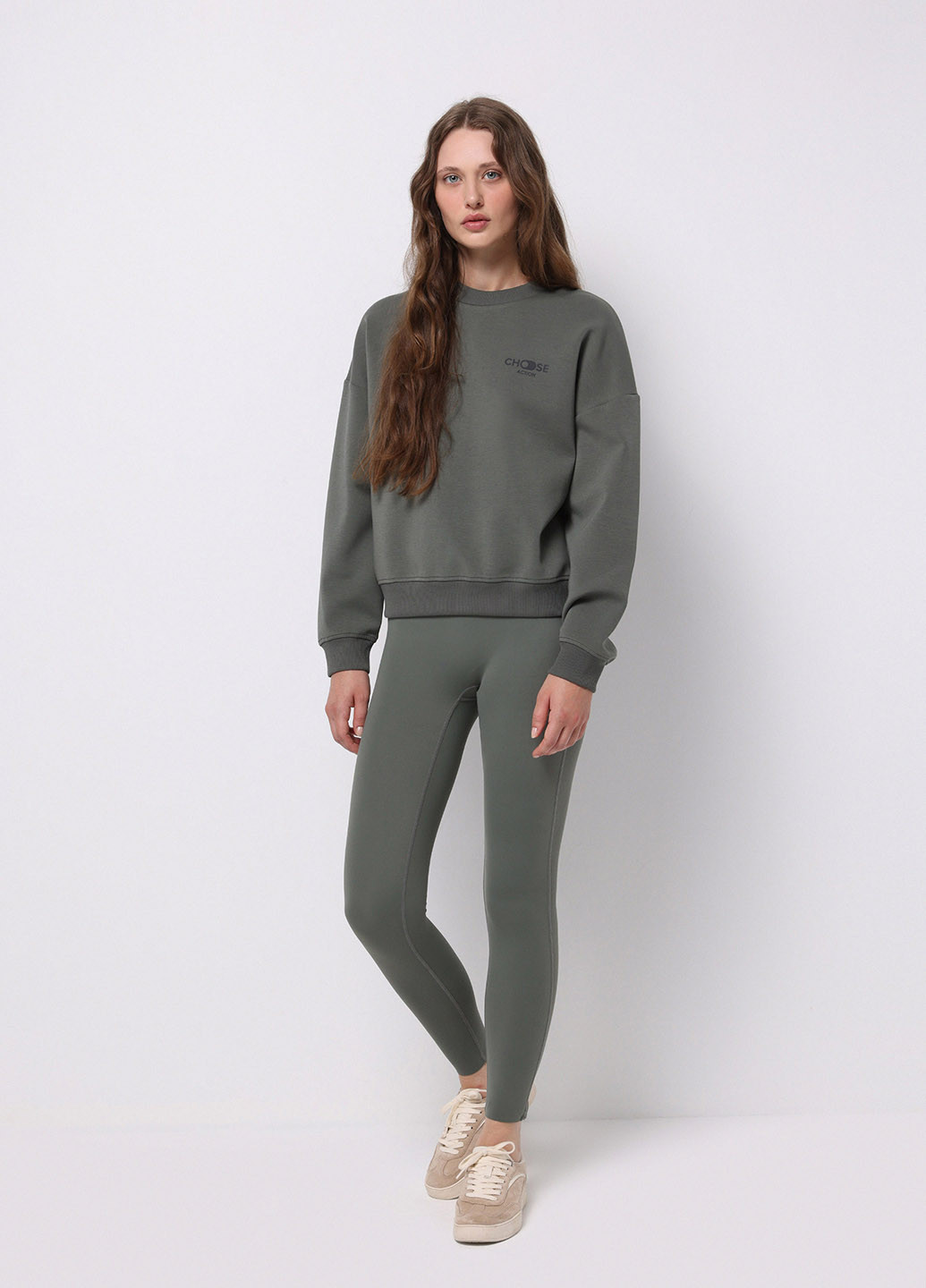 Хакі світшот Colin's напис без декору (368128433)