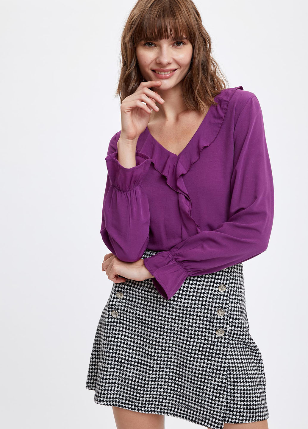 Пурпурная блуза DeFacto