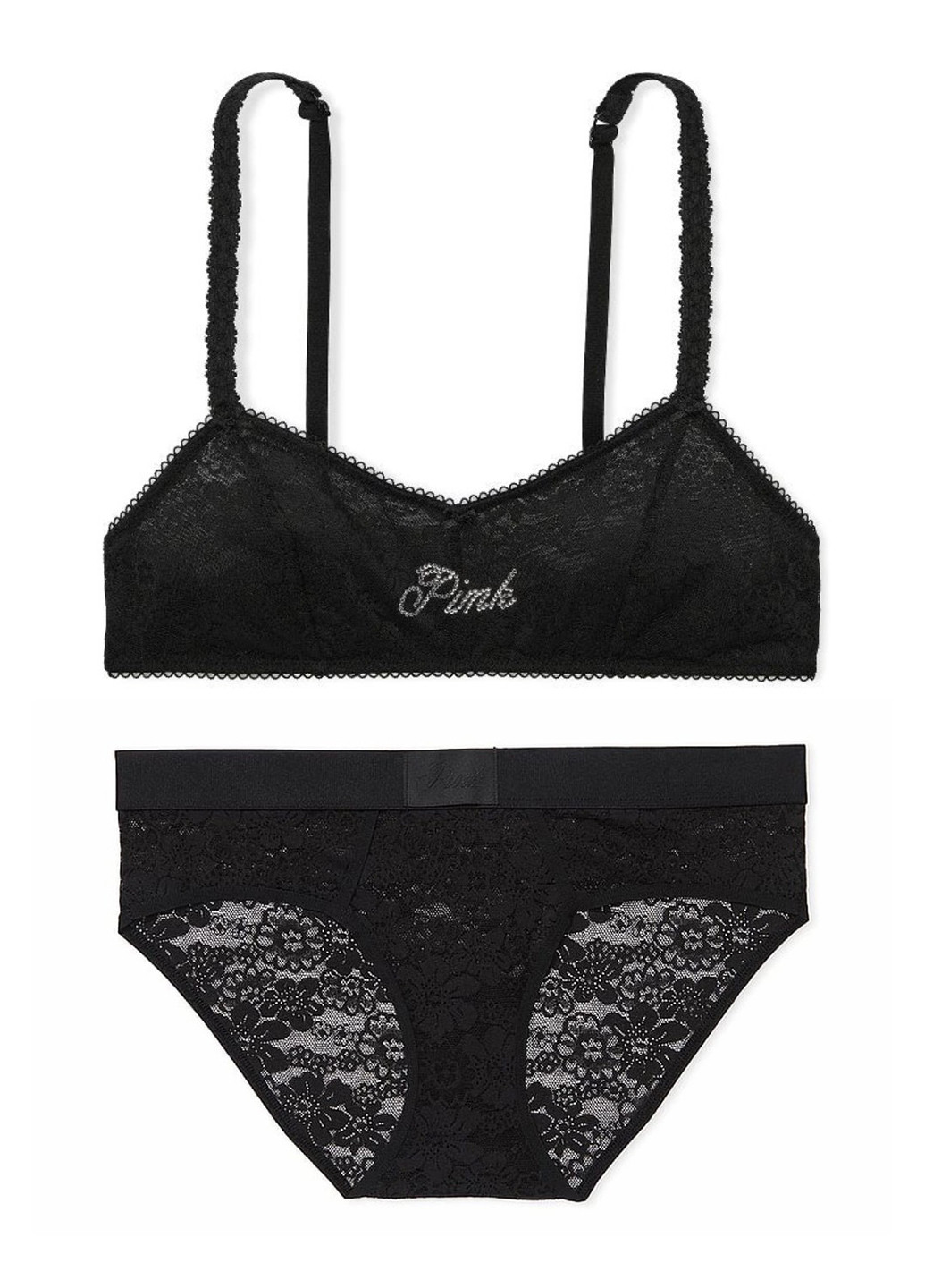 Черный демисезонный комплект (бюстгальтер, трусики) Victoria's Secret