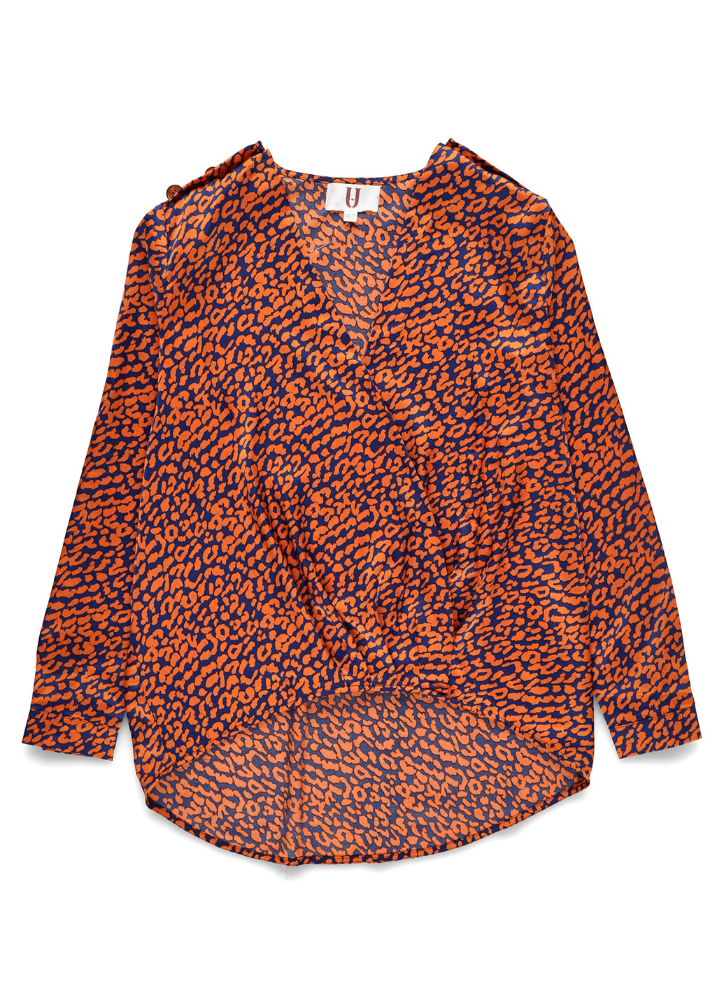 Помаранчева блуза на запах Forever Unique