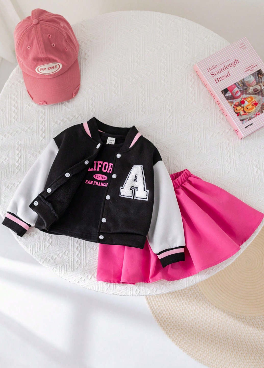 Комбинированный демисезонный комплект (бомбер, лонгслив, юбка) SHEIN