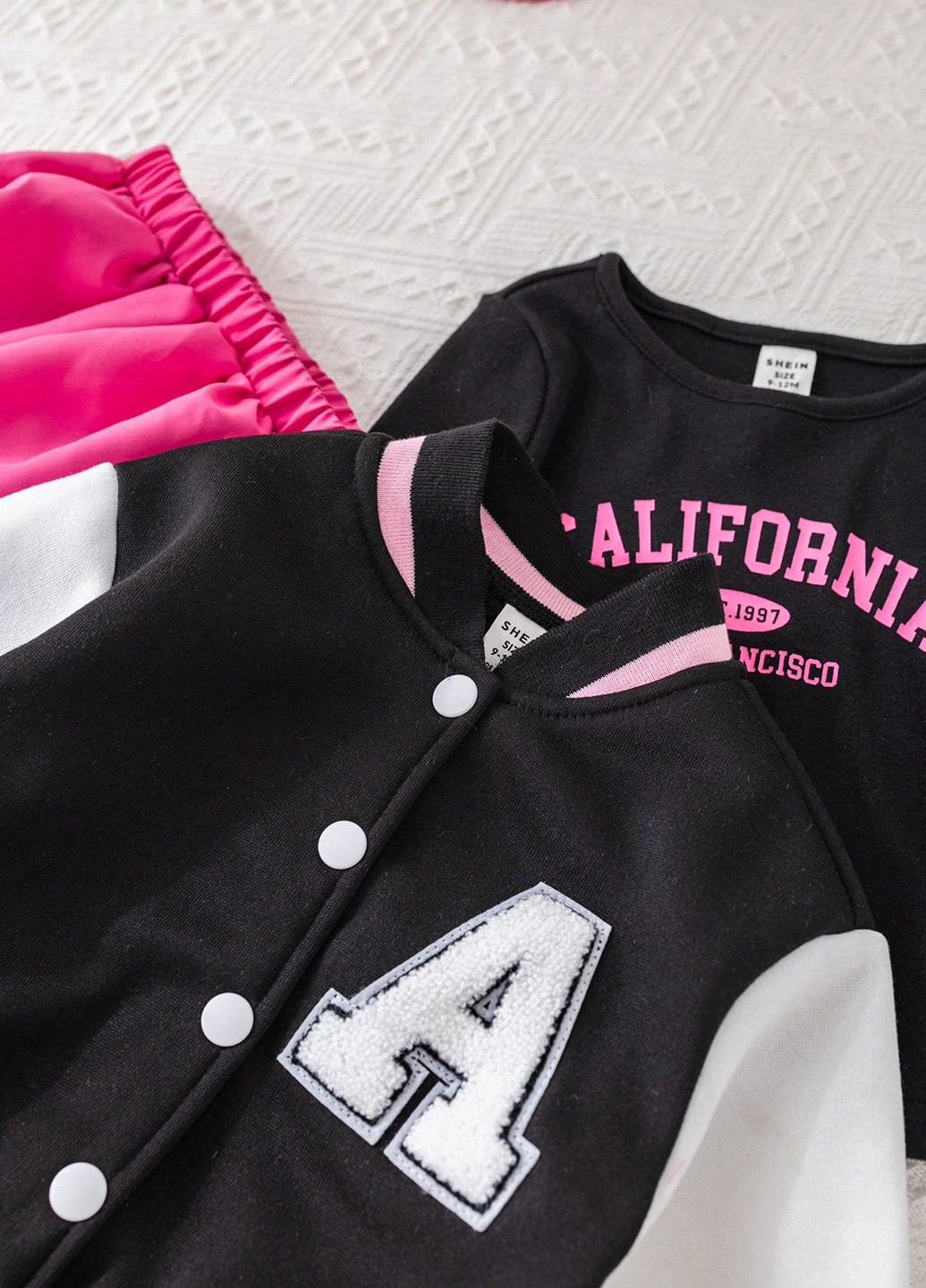 Комбинированный демисезонный комплект (бомбер, лонгслив, юбка) SHEIN