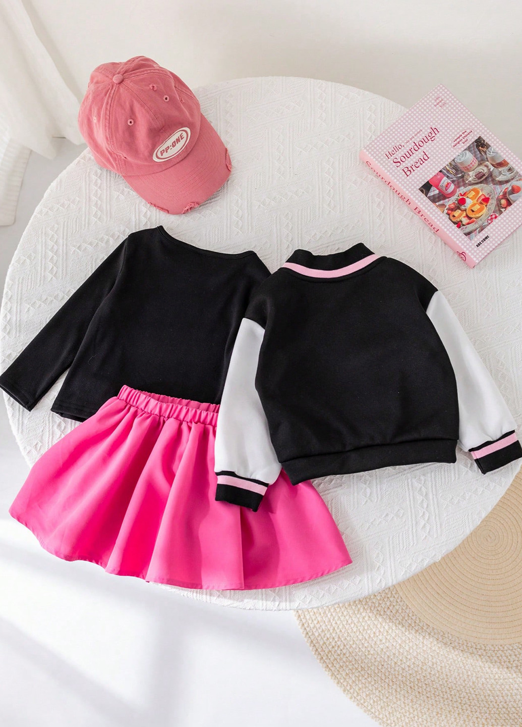 Комбинированный демисезонный комплект (бомбер, лонгслив, юбка) SHEIN