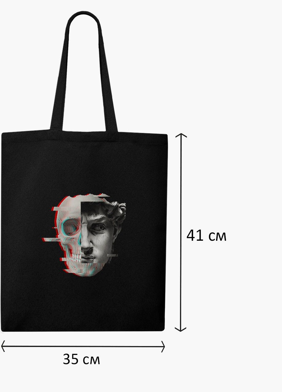 Еко сумка шоппер черная Ренессанс Давид (Renaissance David ) (9227-1585-BK) MobiPrint (236391117)