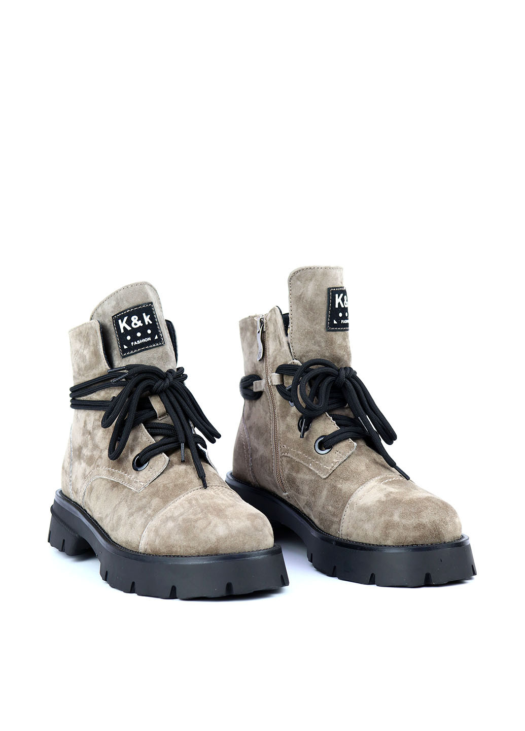 Зимние ботинки Respect со шнуровкой, на тракторной подошве из натуральной замши