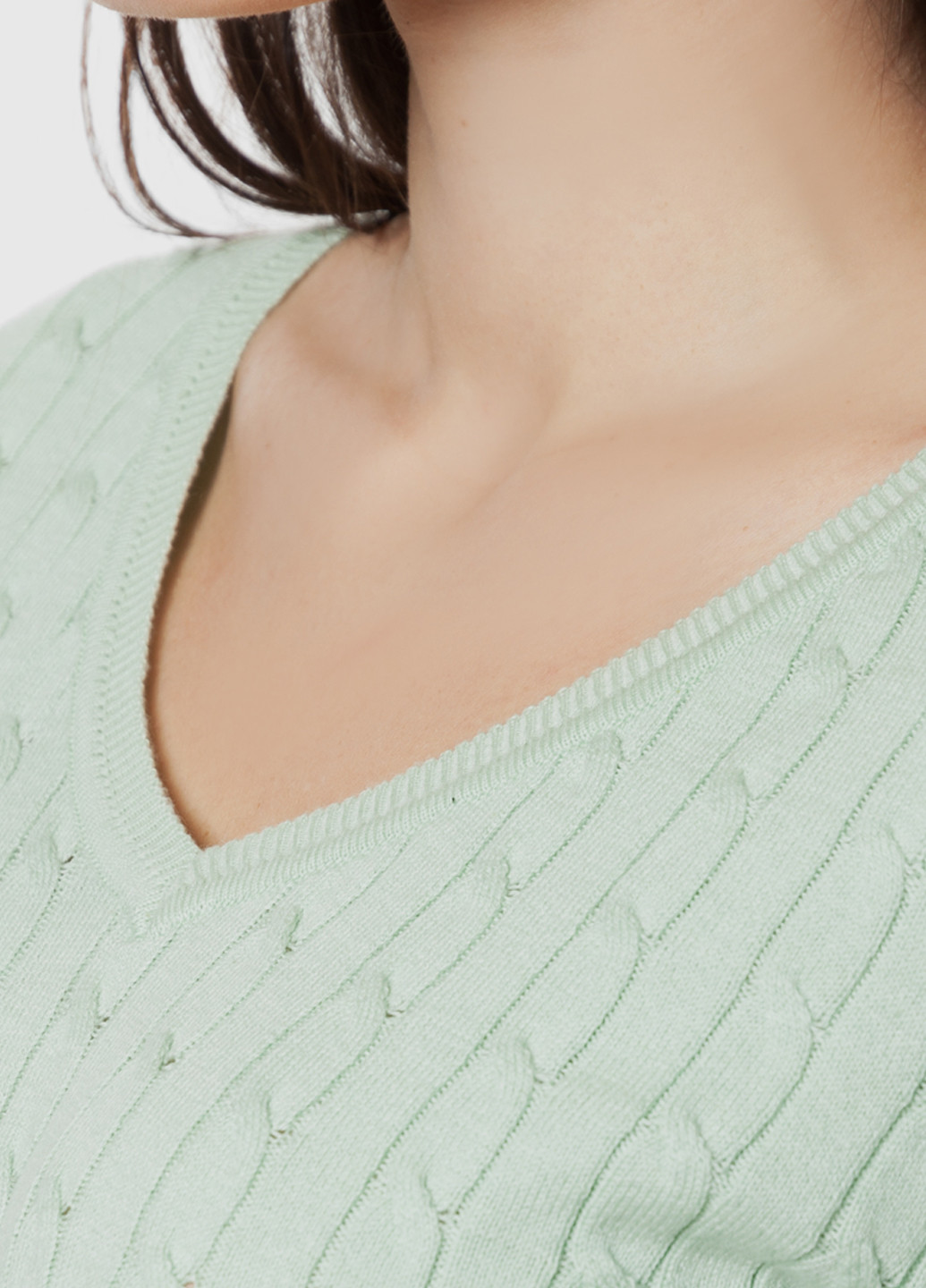 Салатовый демисезонный свитер женский Arber V-neck WK2 WTR97