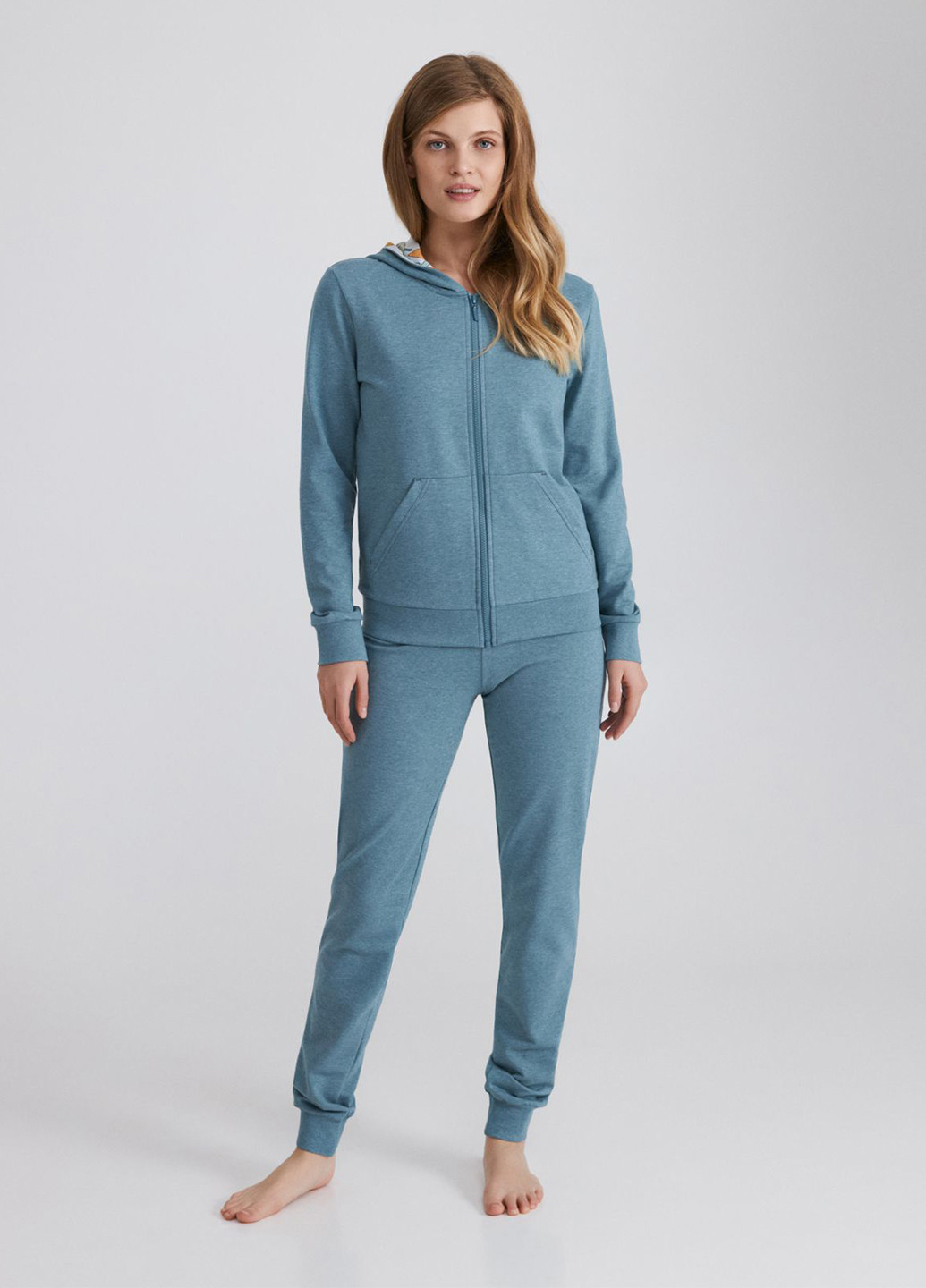 Темно-голубая всесезон пижама (толстовка, брюки) Ellen