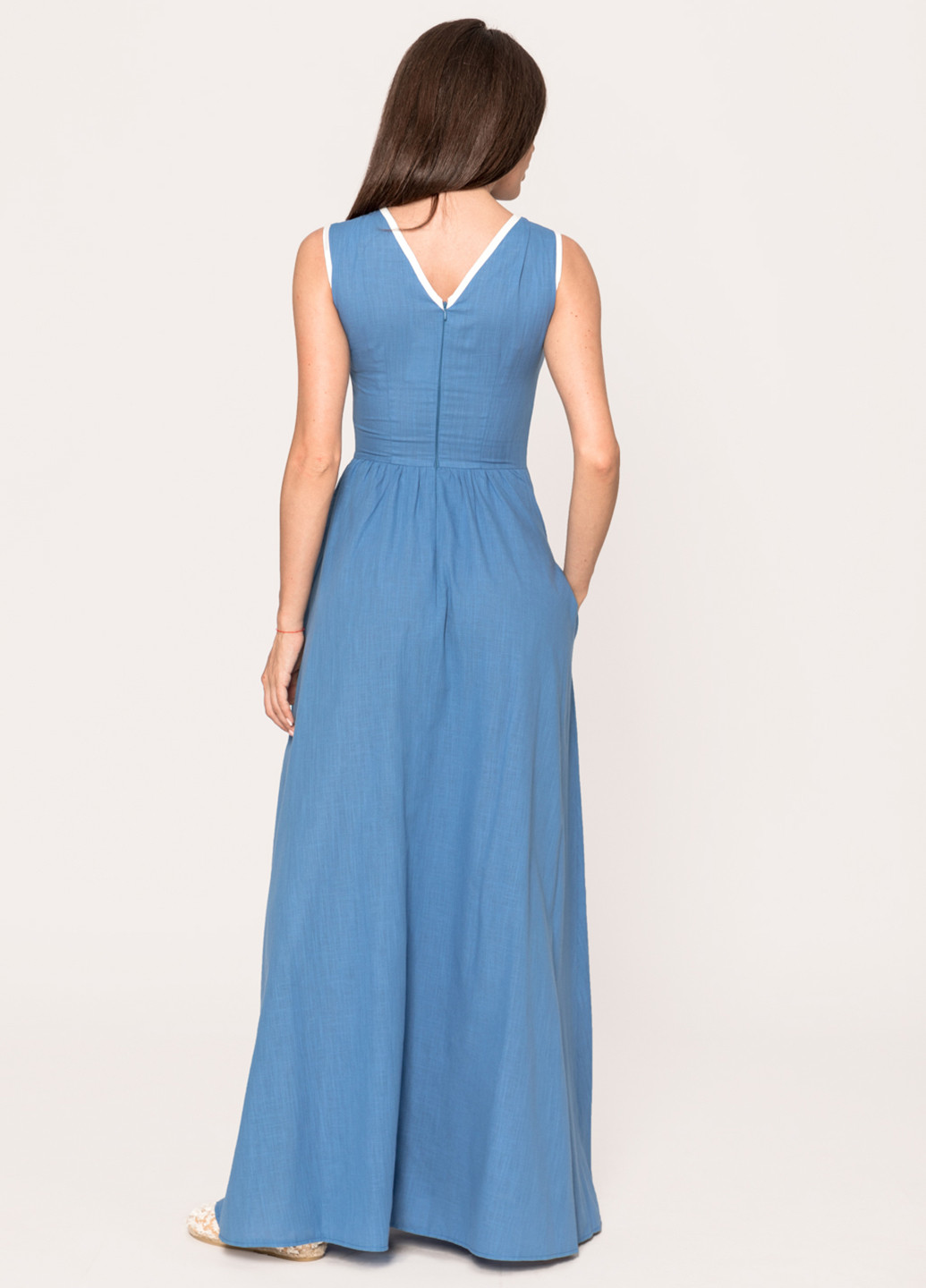 Блакитна кежуал плаття, сукня кльош Gepur однотонна