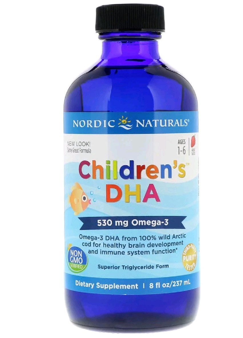 ДГК для Детей, со Вкусом Клубники, Children's DHA, Strawberry,, 237 мл Nordic Naturals (225714648)