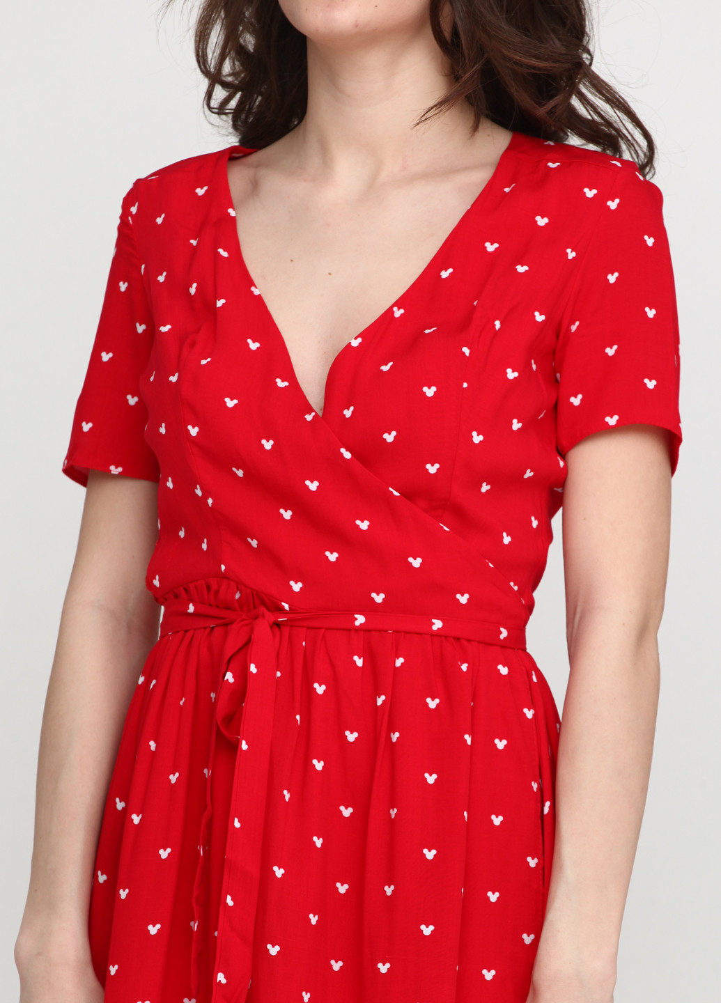 Красное кэжуал платье ANVI с рисунком