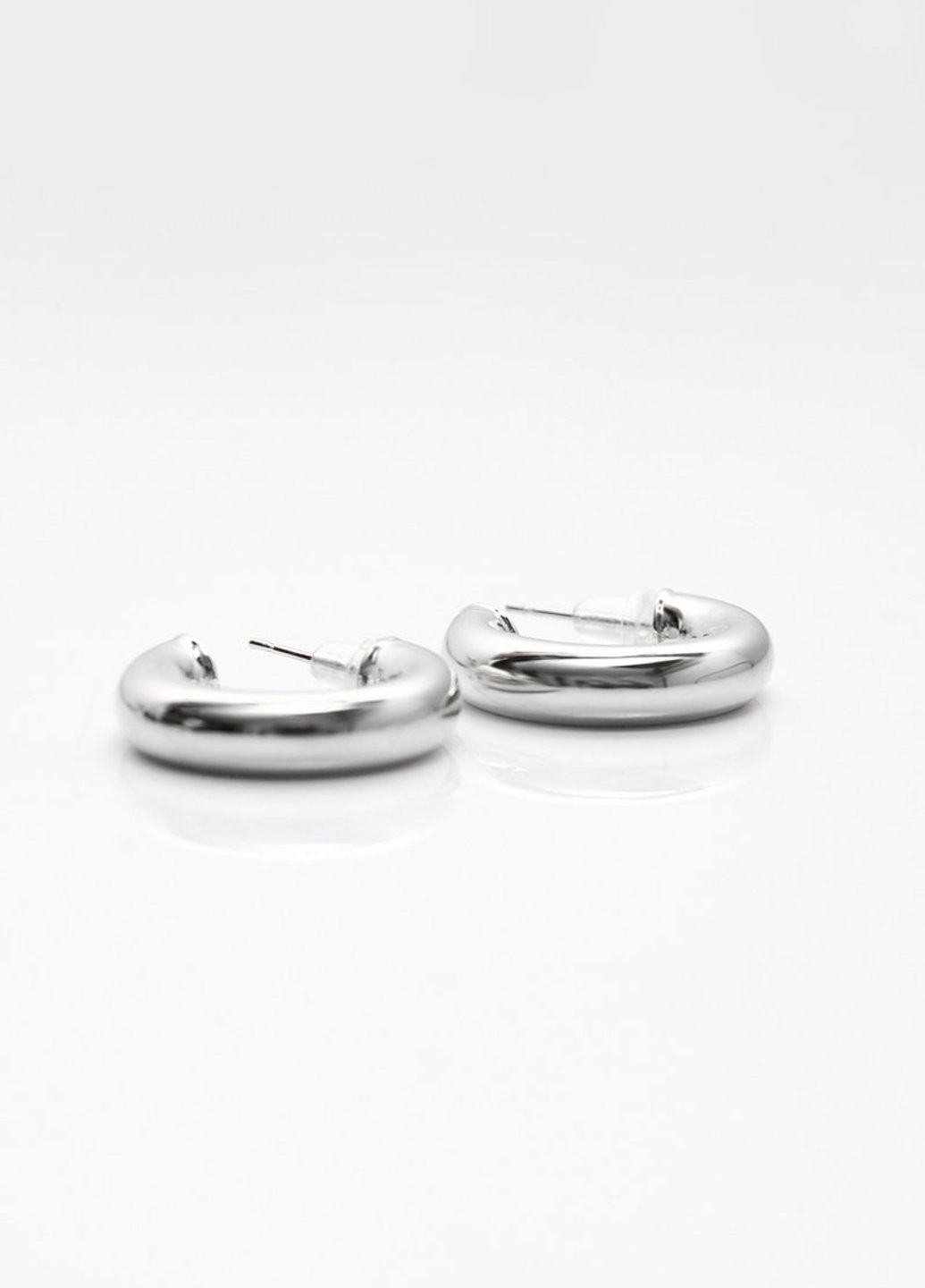 Серебристые серьги-кольца Gepur (251967713)