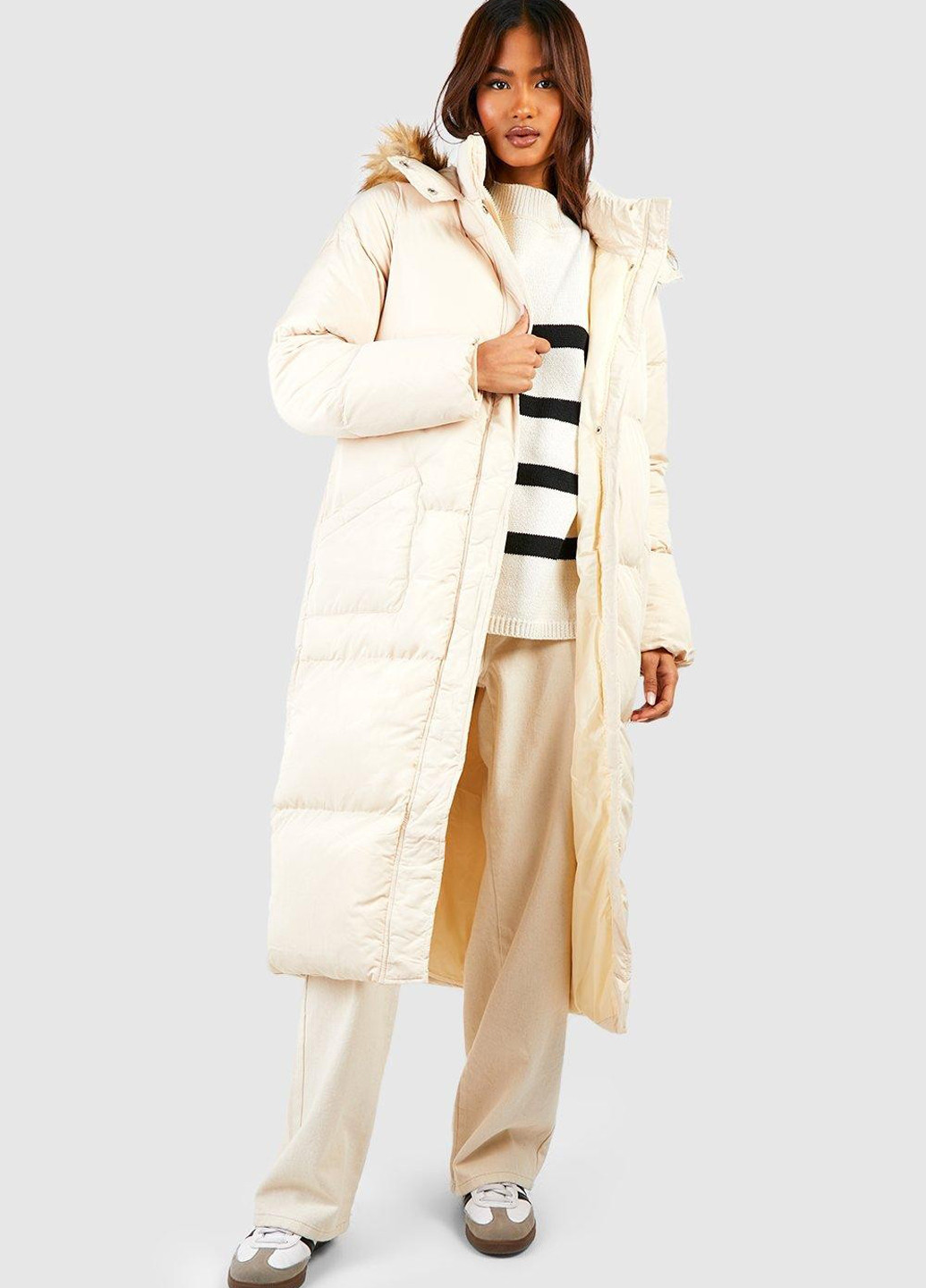 Айвори зимняя куртка Boohoo