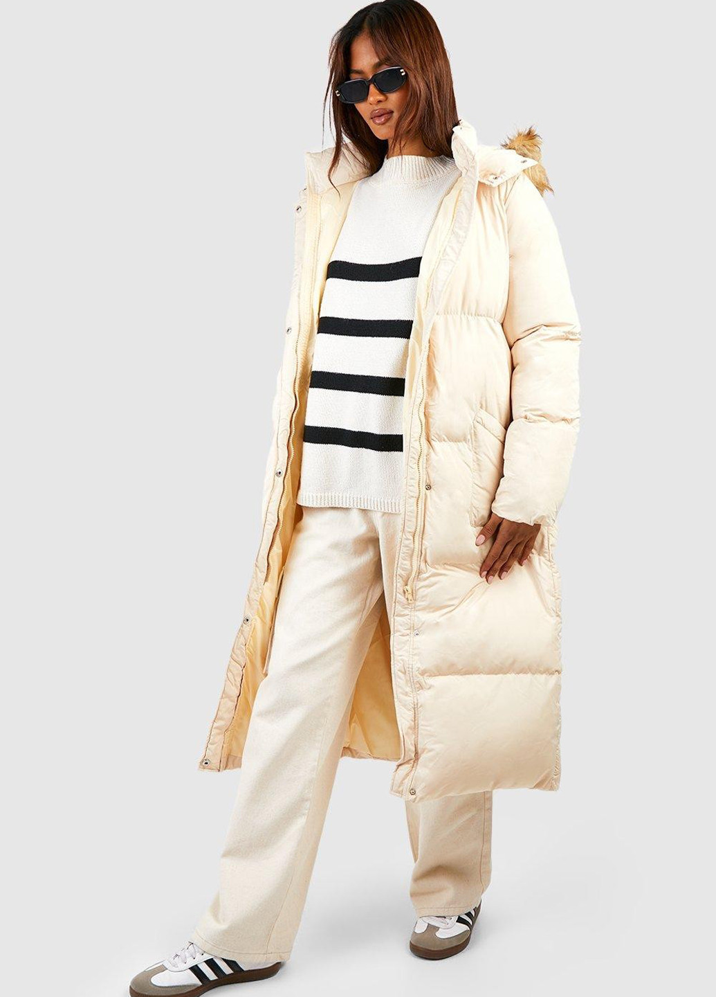 Айвори зимняя куртка Boohoo