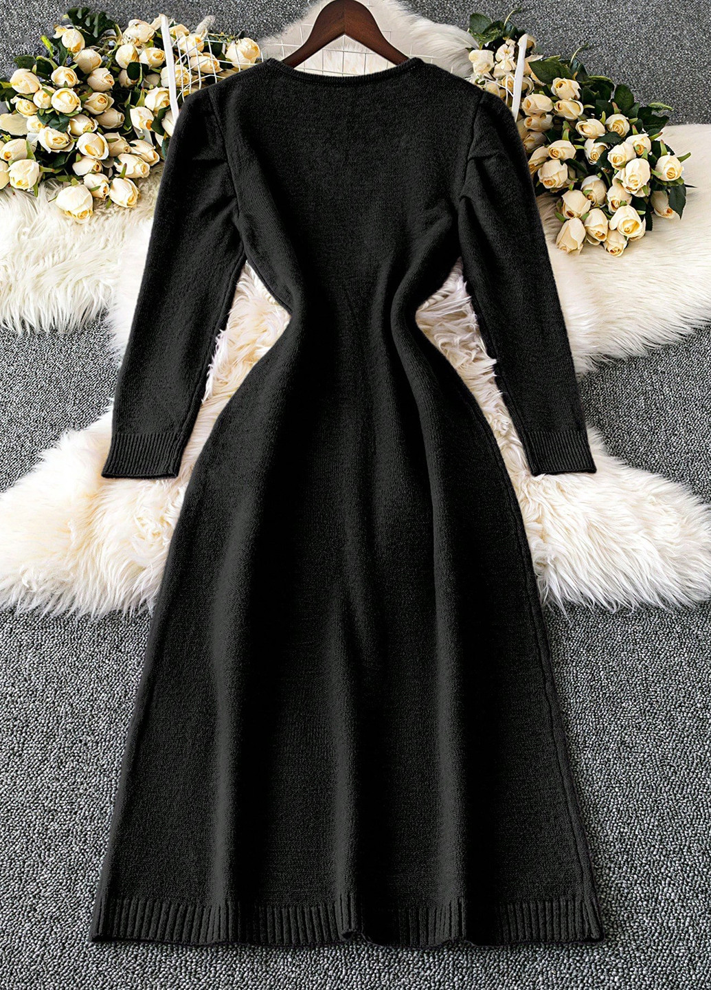 Чорна кежуал сукня а-силует SHEIN однотонна