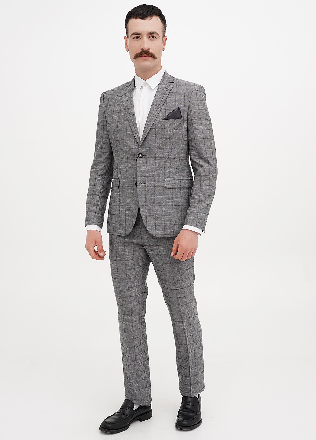 Светло-серый демисезонный костюм (пиджак, брюки) брючный Federico Cavallini