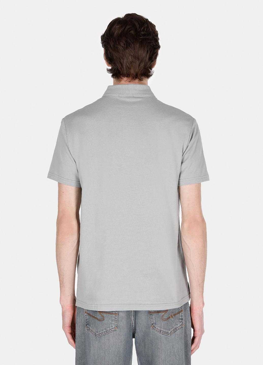 Серая футболка-поло для мужчин Colin's с надписью