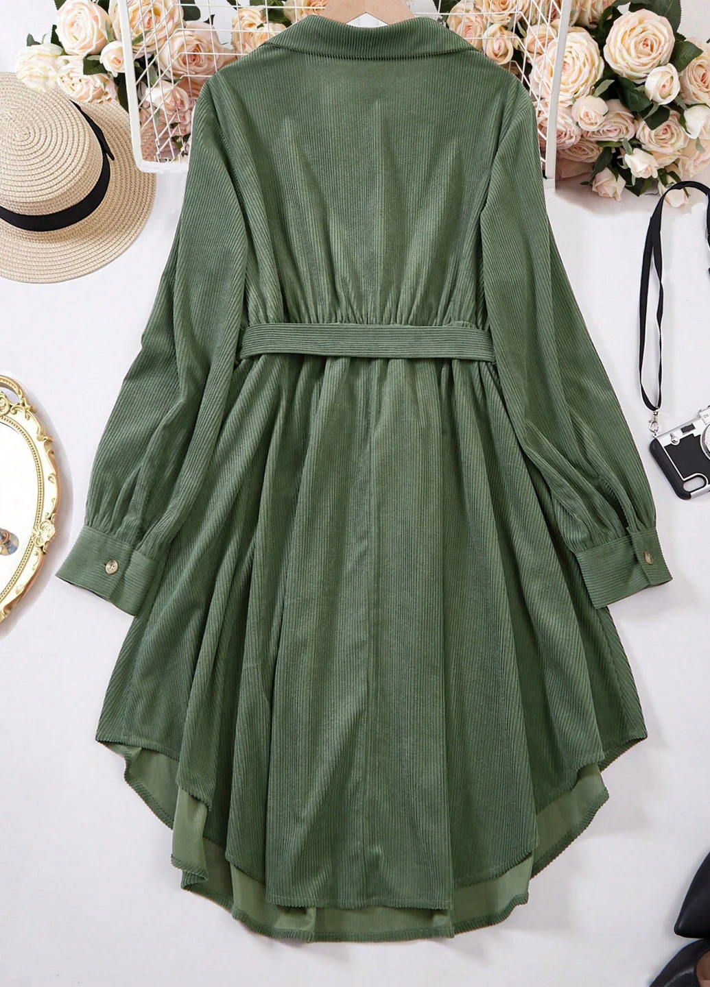Сіро-зелена кежуал сукня SHEIN однотонна