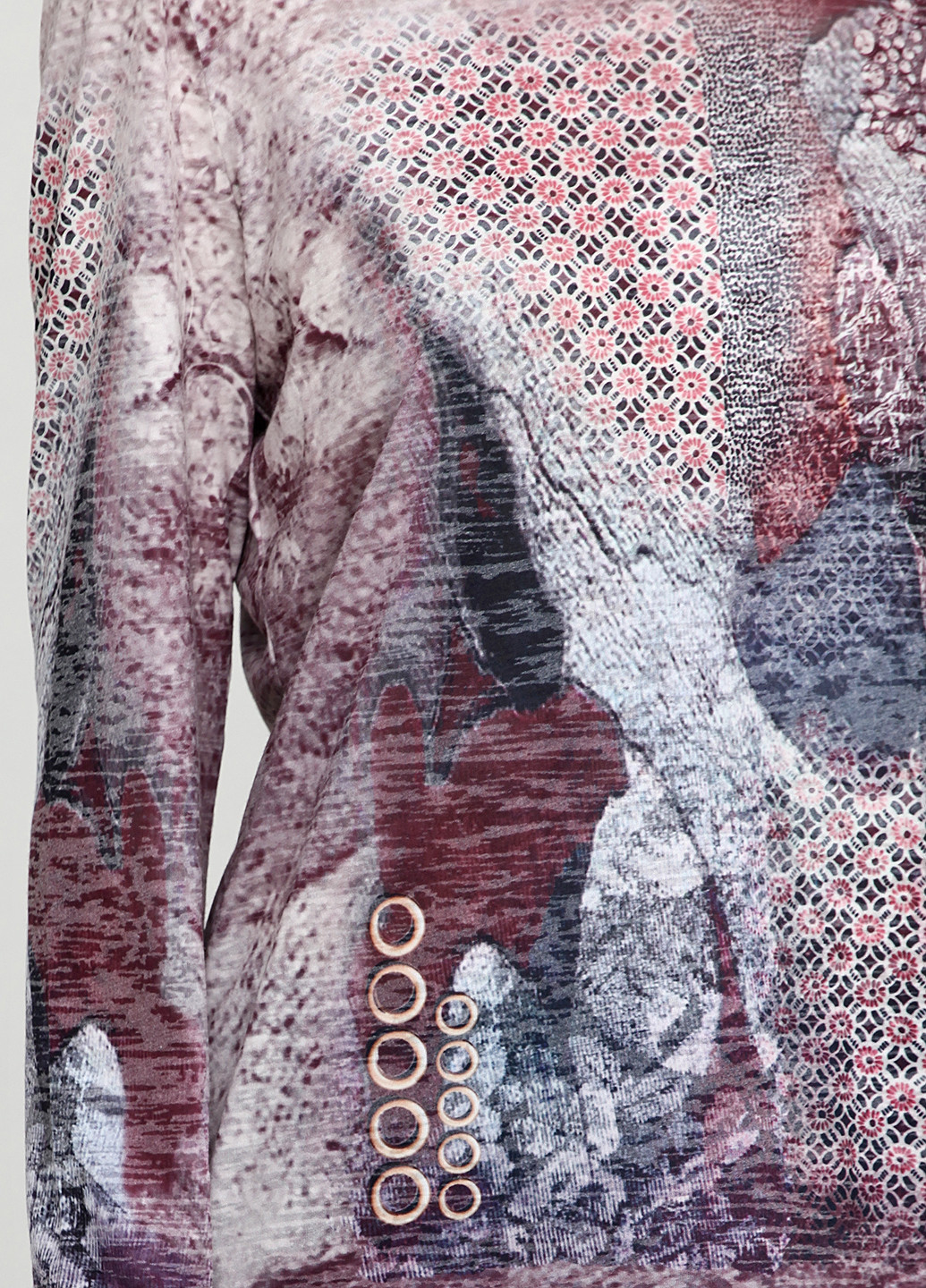 Розово-коричневый демисезонный кэжуал лонгслив Gerry Weber с абстрактным узором