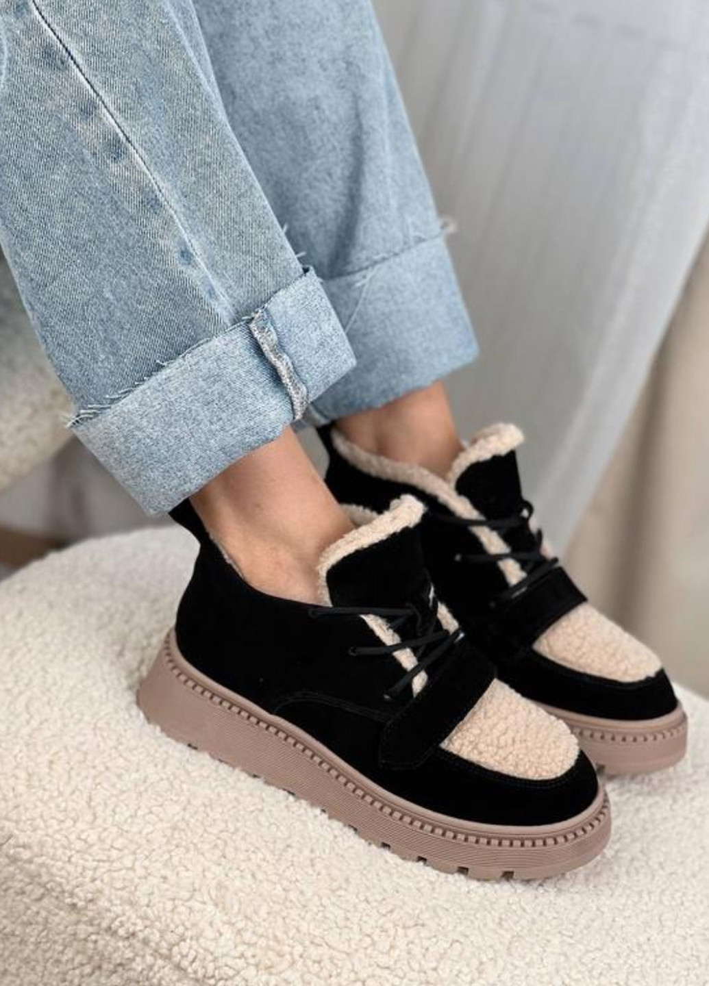 Зимние ботинки ITTS с мехом из натуральной замши