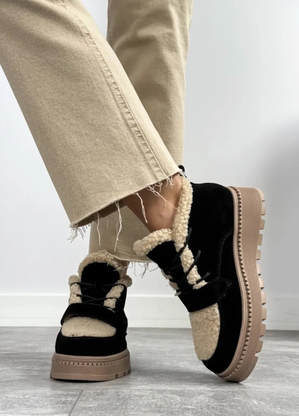 Зимние ботинки ITTS с мехом из натуральной замши