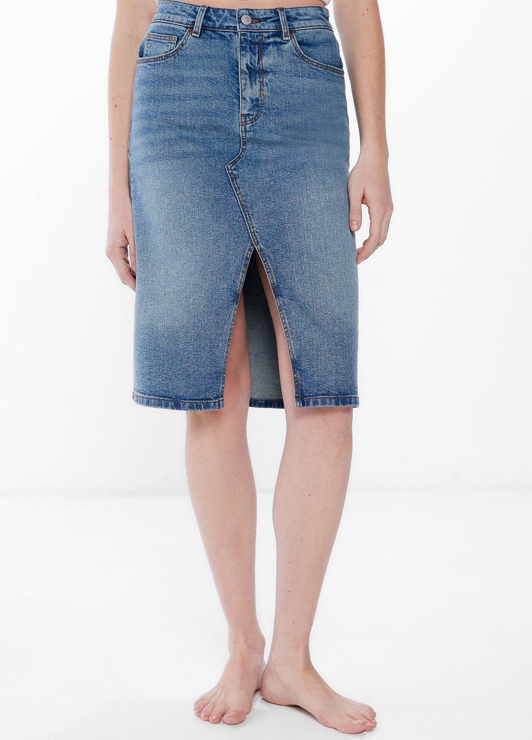 Синяя кэжуал, джинсовая однотонная юбка Springfield