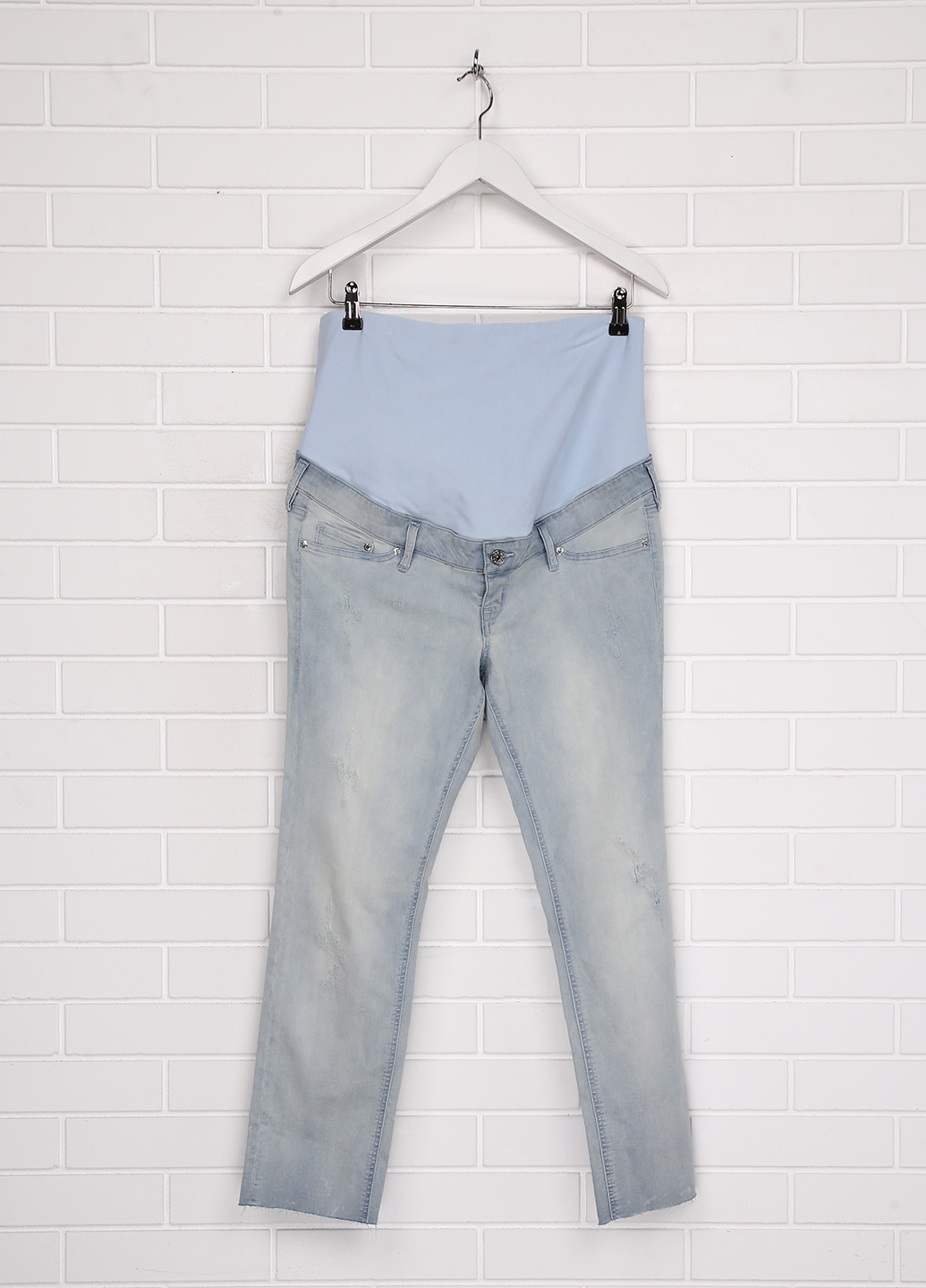Джинси для вагітних H&M завужені однотонні блакитні джинсові