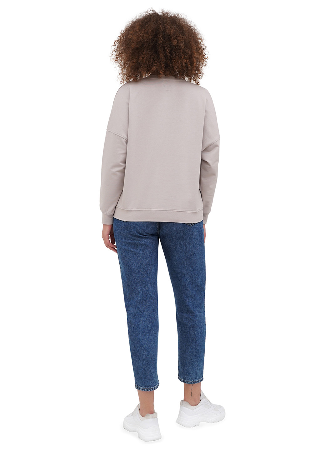 Светло-серый свитшот Chikiss однотонный без декора (259980154)