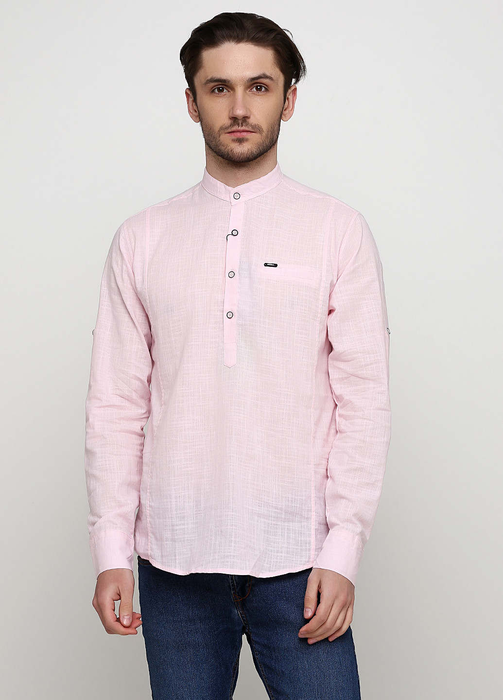 Светло-розовая кэжуал рубашка меланж Recodar