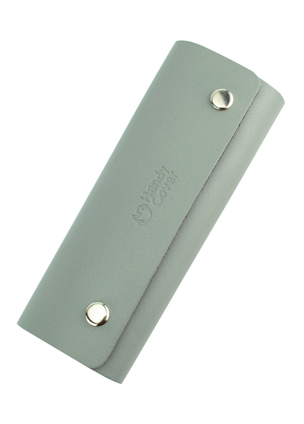 Ключниця шкіряна на кнопках з карабінами сіра HC0077 grey HandyCover (219035192)
