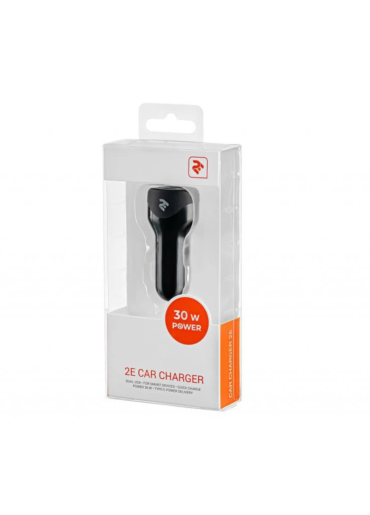 Зарядное устройство Dual USB Car Charger (30W) Type-C PD, USB 2.4A, black (-ACR18WQC) 2E (216637916)