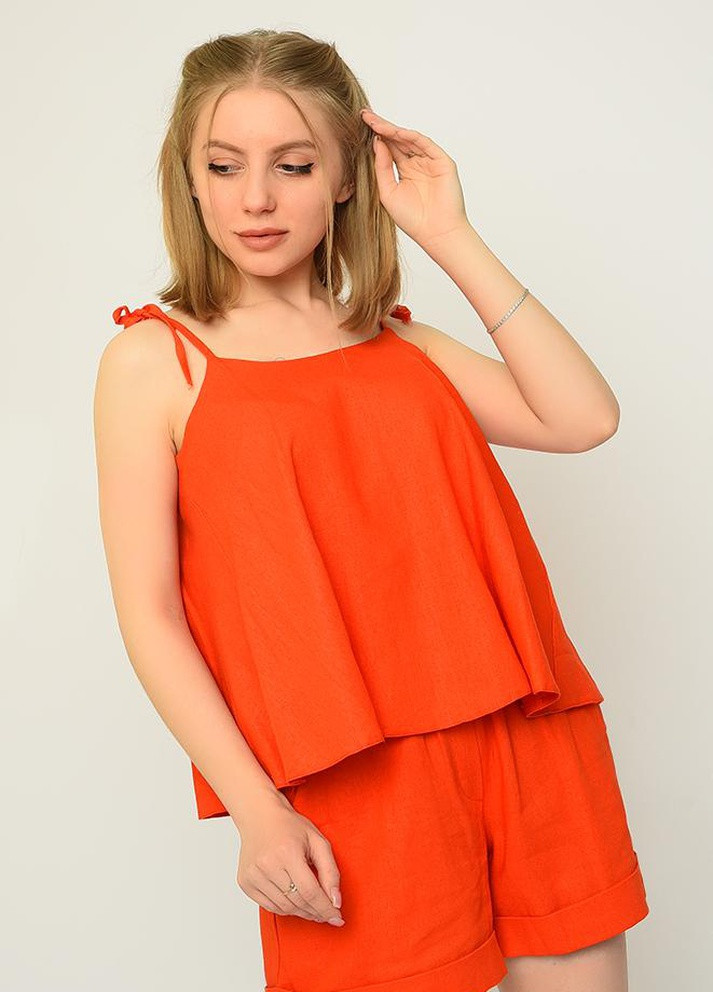 Костюм женский майка и шорты темно-оранжевый размер XS 366264 New Trend (255275391)