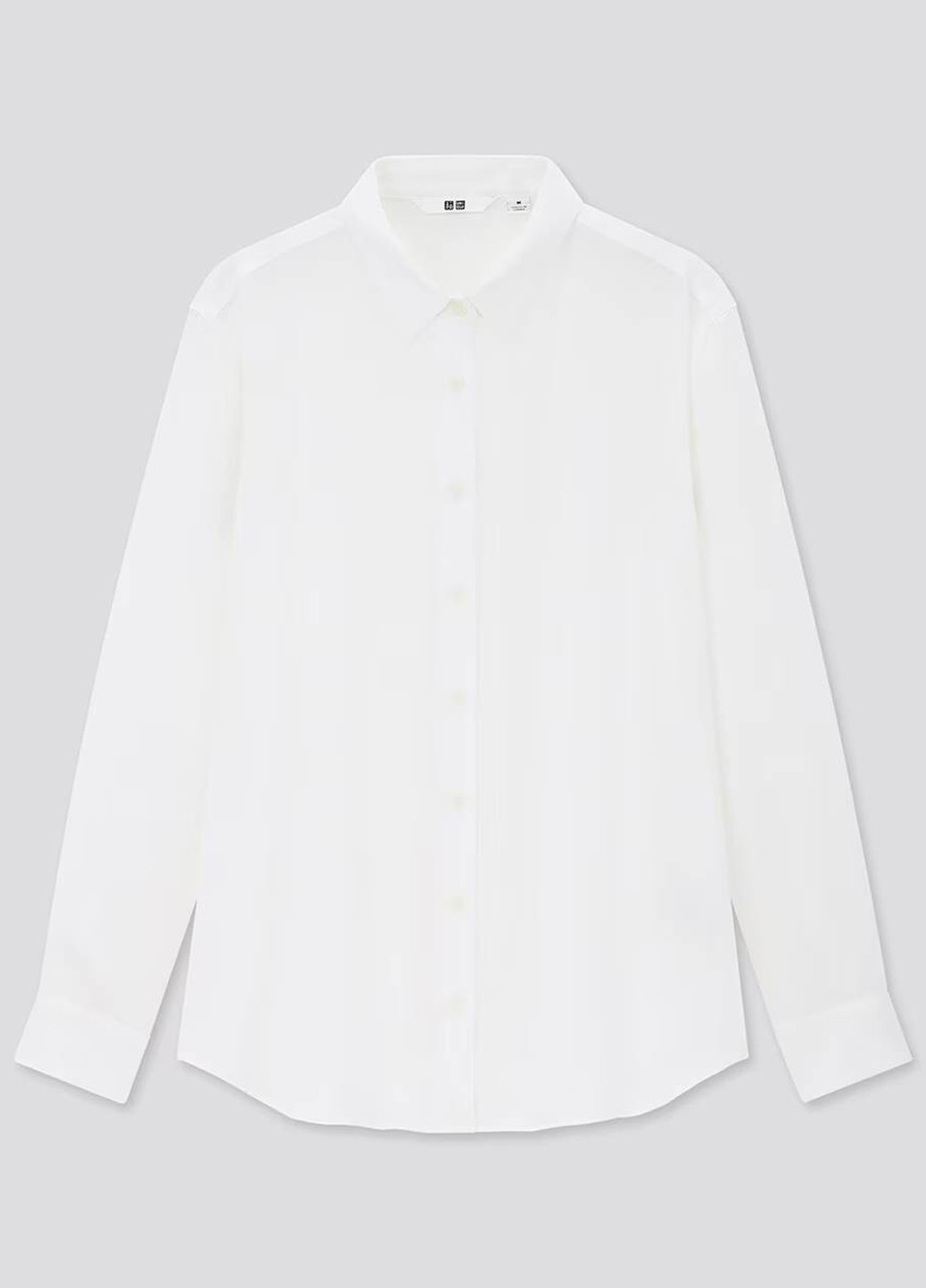 Белая классическая рубашка однотонная Uniqlo