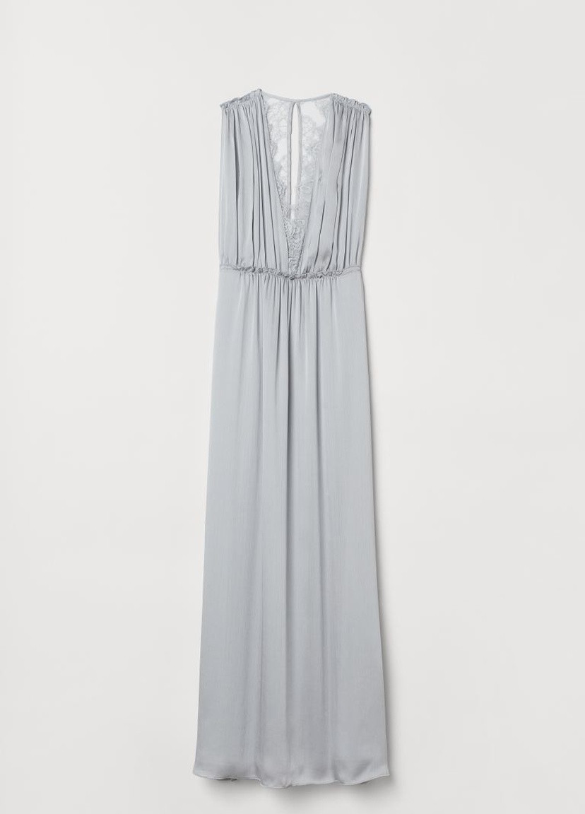 Светло-серое кэжуал платье H&M однотонное