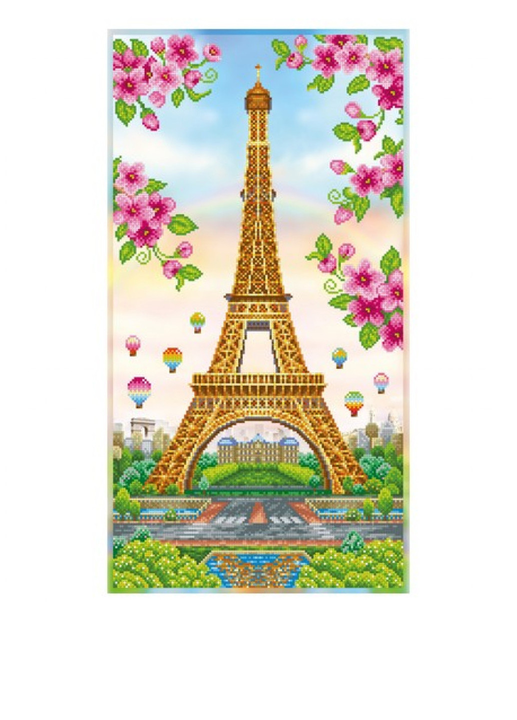 Схема на ткани для вышивания бисером Париж весной, 28х53 см ВДВ (292304419)