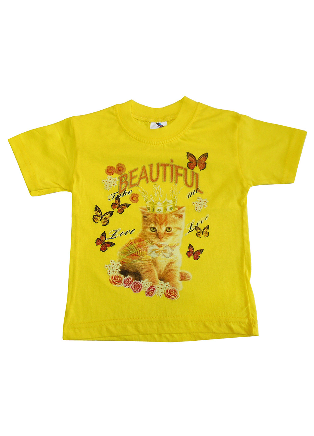 Желтая летняя футболка с коротким рукавом Nursoy Bebe
