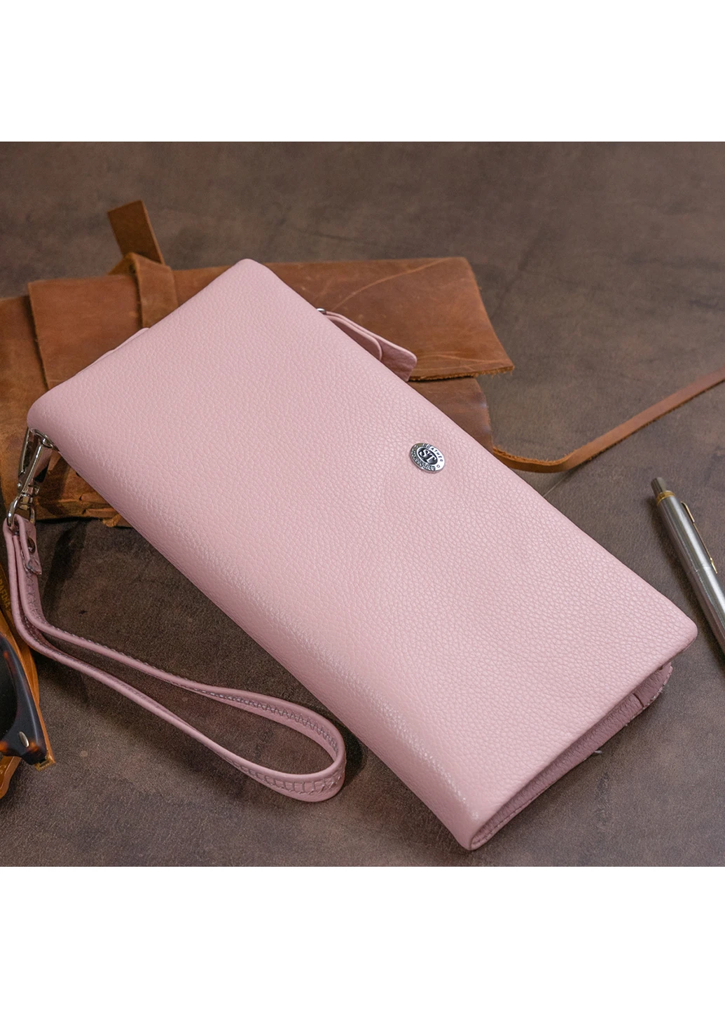 Женский кожаный кошелек-клатч 20,8х10х2 см st leather (252127841)