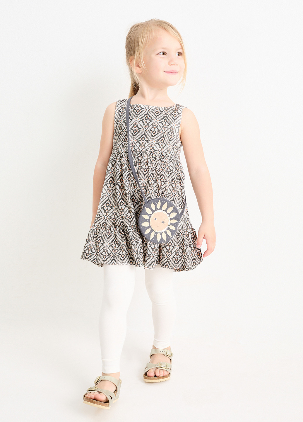 Комбінований літній комплект (сукня, легінси, сумка) C&A